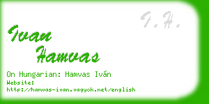 ivan hamvas business card